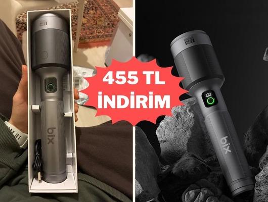 50 saat &ccedil;alışma ve 1000 metre menzil: Bix el feneri indirimde