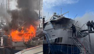 Sadri Şener'in Bodrum'daki l&uuml;ks teknesinde yangın