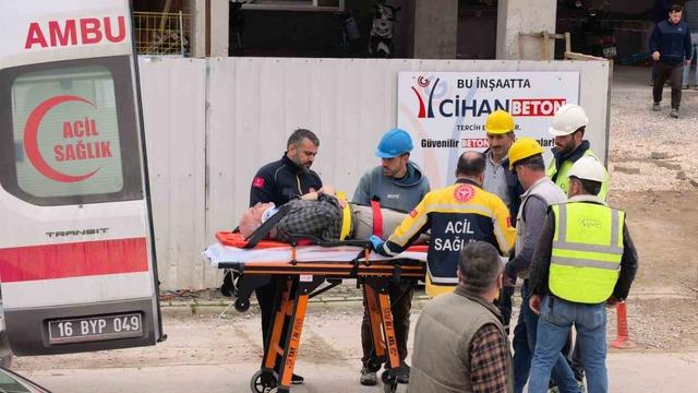 Bursa&rsquo;da inşaatın 2. katından d&uuml;şen iş&ccedil;i yaralandı 2