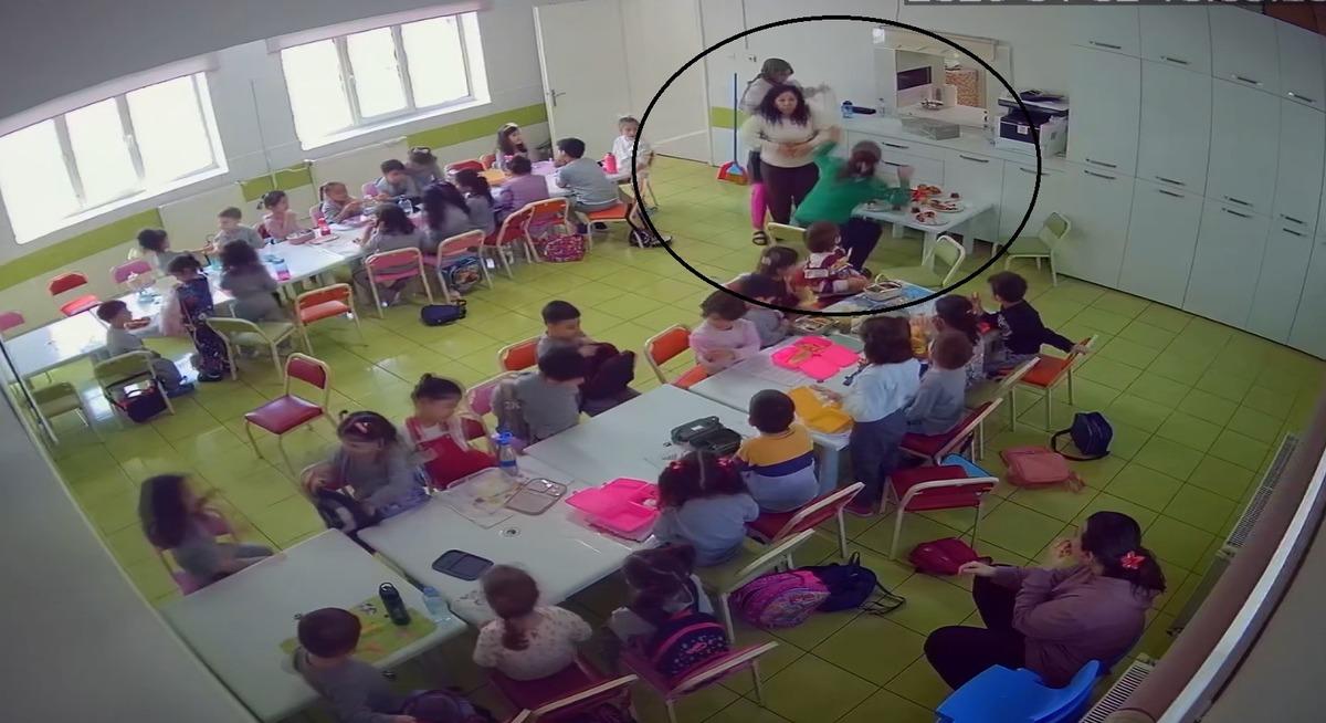 Kameradan g&ouml;rd&uuml; &ouml;ğretmenin hayatını kurtarmaya b&ouml;yle koştu!  1