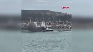 İzmir'de motoryat yangını! Kısa sürede söndürüldü