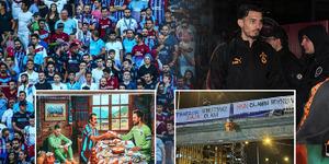 Dev ma&ccedil; &ouml;ncesi şehir karıştı! K&ouml;pr&uuml;ye asılan pankart olay oldu: Uğurcan &Ccedil;akır...