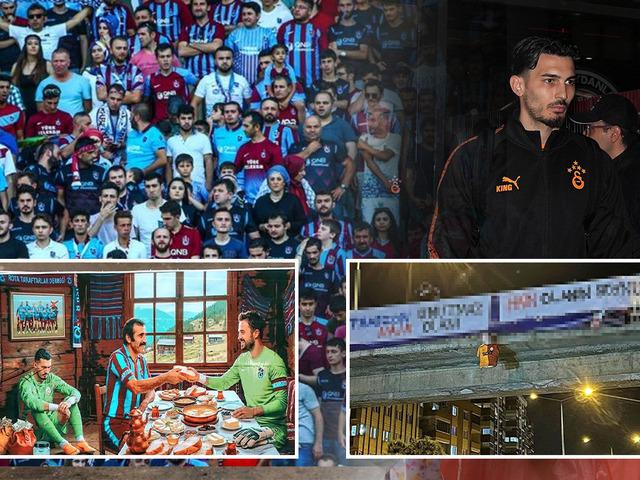 Dev ma&ccedil; &ouml;ncesi şehir karıştı! K&ouml;pr&uuml;ye asılan pankart olay oldu: Uğurcan &Ccedil;akır...