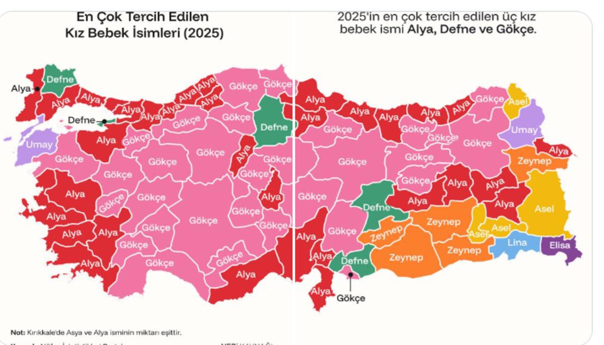 T&uuml;rkiye&rsquo;nin il il isim haritası şaşırttı! Zeynep tahtını kaybetti, zirve değişti 1