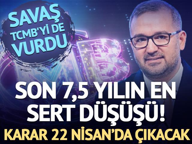 Savaş TCMB'yi de vurdu: 7,5 yılın en sert d&uuml;ş&uuml;ş&uuml;!