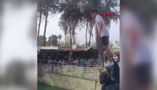 Berdan &Ccedil;ayı'na atlayan gen&ccedil; suda kayboldu! Ekipler seferber oldu