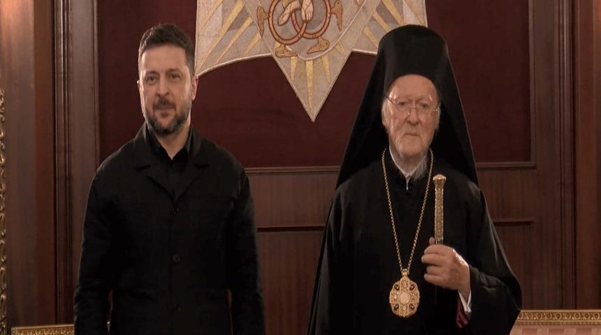 Ukrayna Devlet Başkanı Zelenskiy, Fener Rum Patriği Bartholomeos ile g&ouml;r&uuml;şt&uuml;