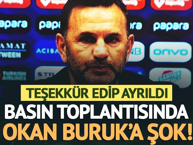 Basın toplantısında Okan Buruk'a b&uuml;y&uuml;k şok! Teşekk&uuml;r edip masadan ayrıldı