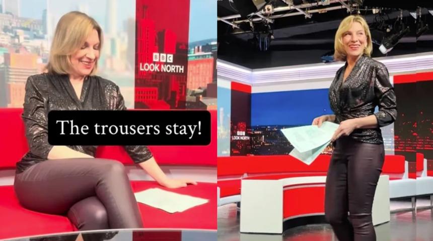 &Uuml;nl&uuml; sunucunun giydiği deri pantolona eleştiri yağdı!