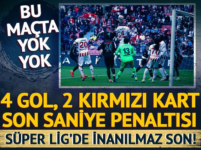 Bu ma&ccedil;ta yok yok: 4 gol, 2 kırmızı kart, son saniye penaltısı... İnanılmaz son!