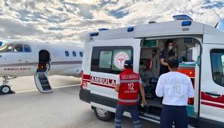 Kalp hastası bebek ambulans u&ccedil;akla İstanbul&rsquo;a sevk edildi