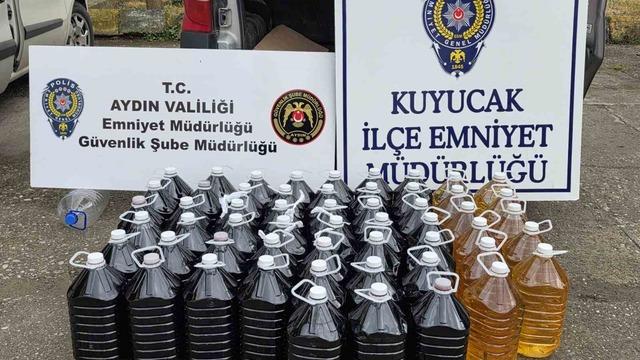 Kuyucak’ta 280 litre sahte alkol ele geçirildi