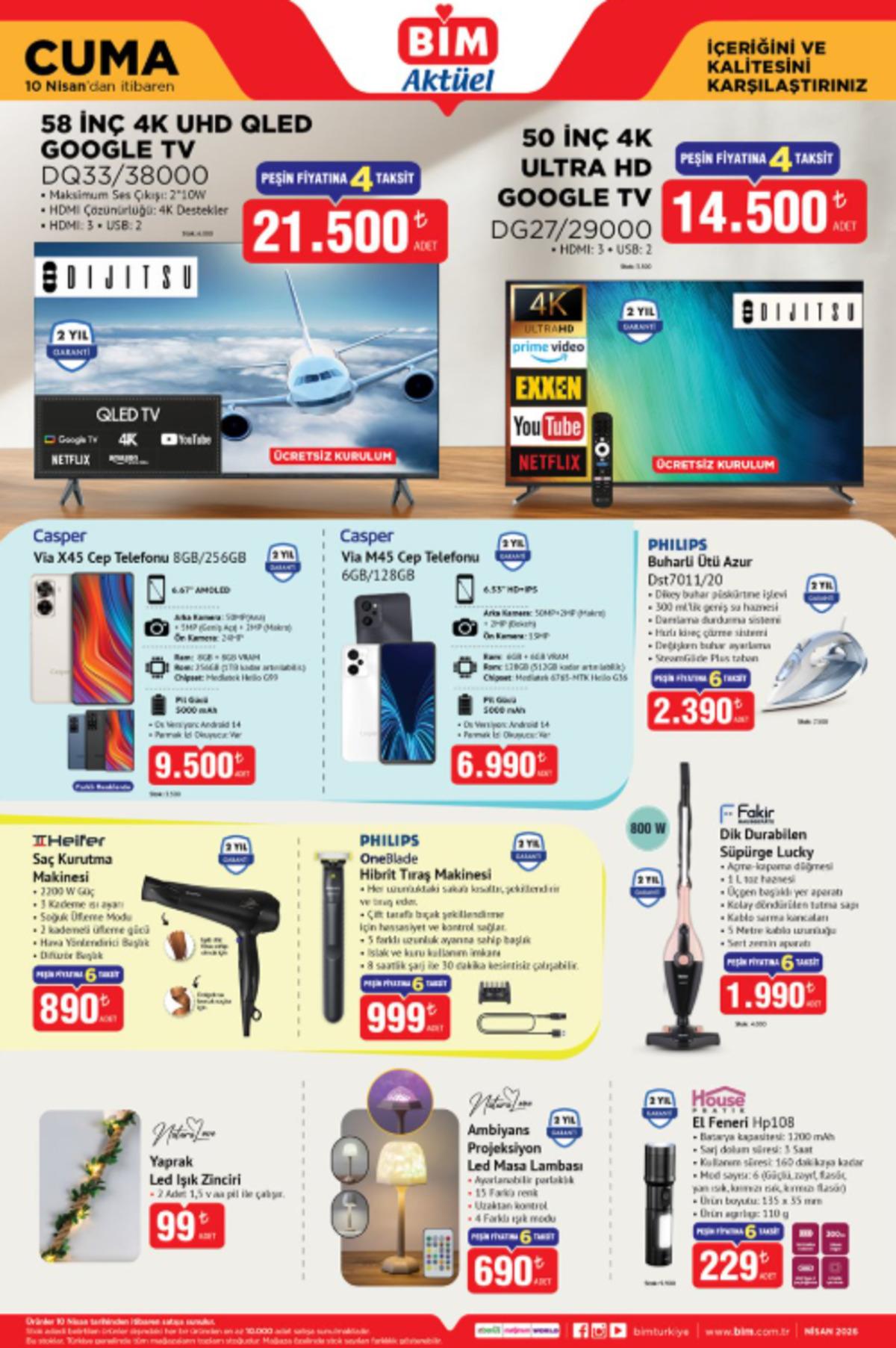 BİM e Philips tıraş makinesi geliyor! 10 Nisan 2026 BİM katalog yayınlandı! 2