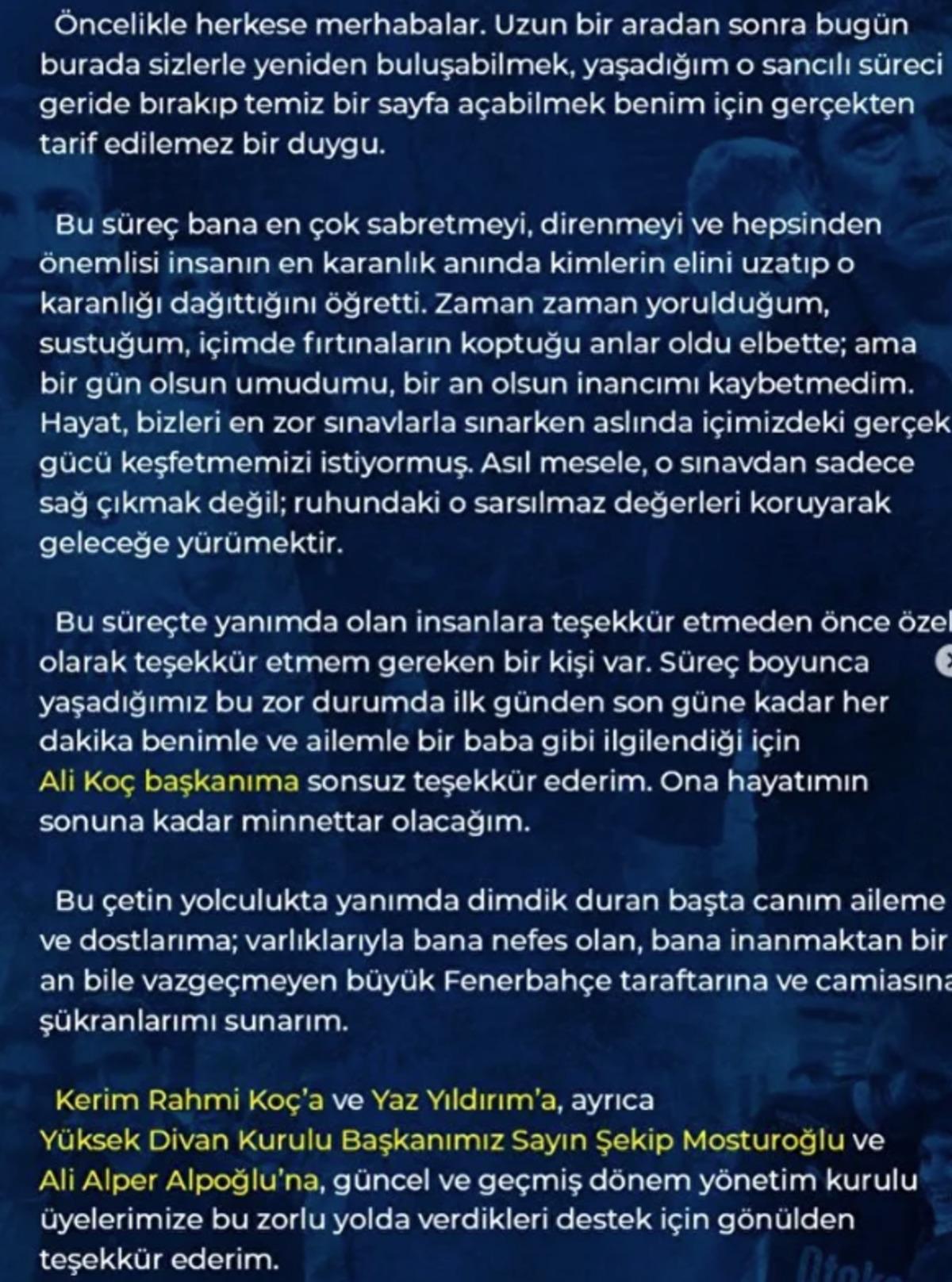 Mert Hakan Yandaş tan tepki &ccedil;eken teşekk&uuml;r mesajı! O ismi sildi, mesajda adını bile anmadı 4