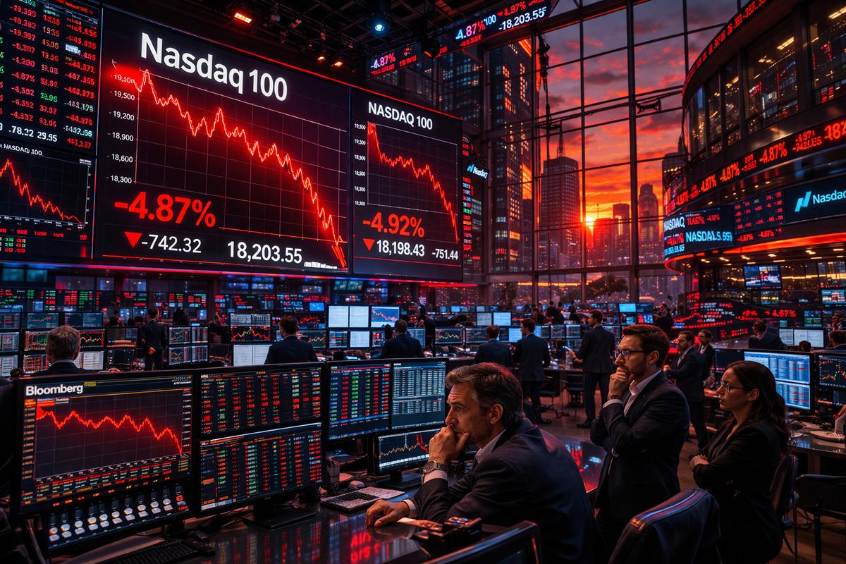 Nasdaq 100 neden d&uuml;ş&uuml;yor: 2 trilyon dolar silindi, G&ouml;rsel 1