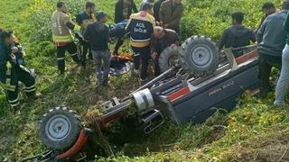 Takla atan patpatın sürücüsü yaralandı