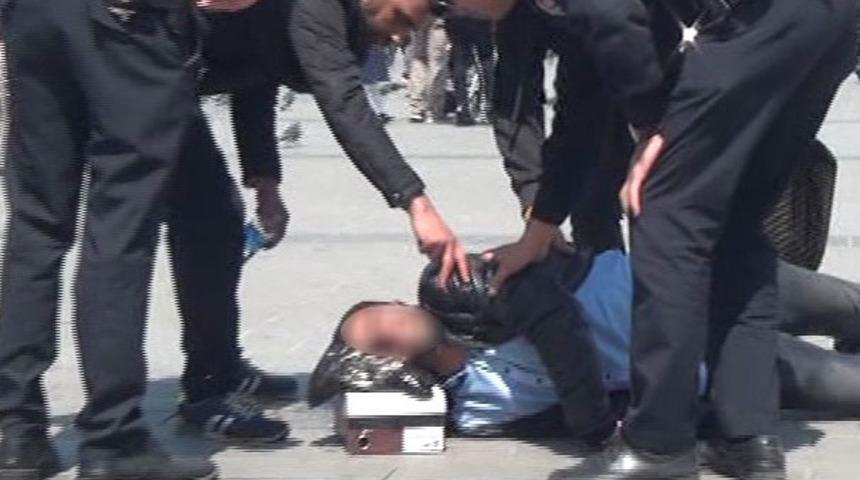 Taksim'de korku dolu anlar!