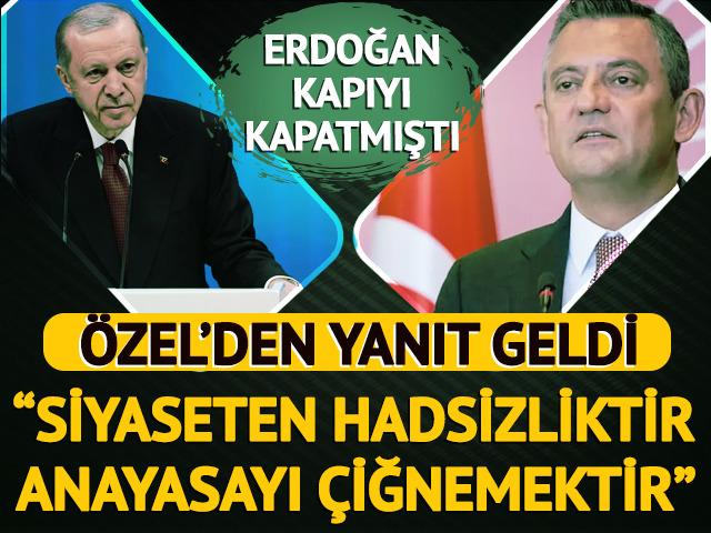 &Ouml;zel'den, Cumhurbaşkanı Erdoğan'a 'ara se&ccedil;im' yanıtı: "Siyaseten hadsizlik, anayasayı &ccedil;iğnemektir"