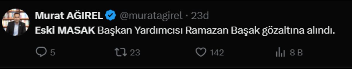 SON DAKİKA | MASAK eski Başkan Yardımcısı Ramazan Başak gözaltına alındı 1