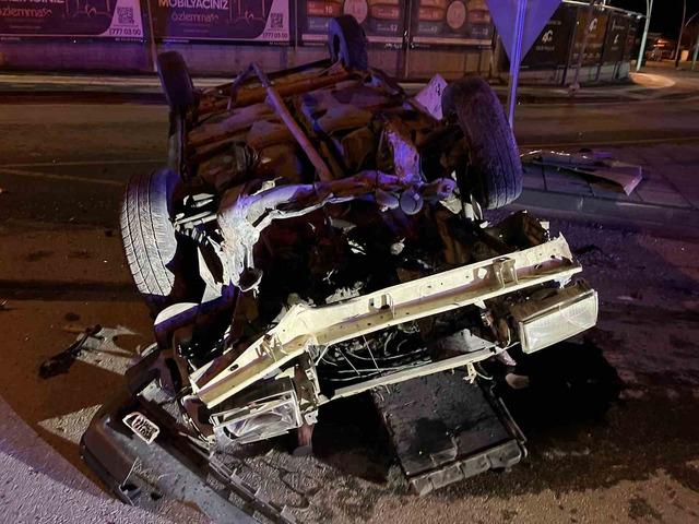 Çorum’da otomobil takla attı: 1 yaralı 1