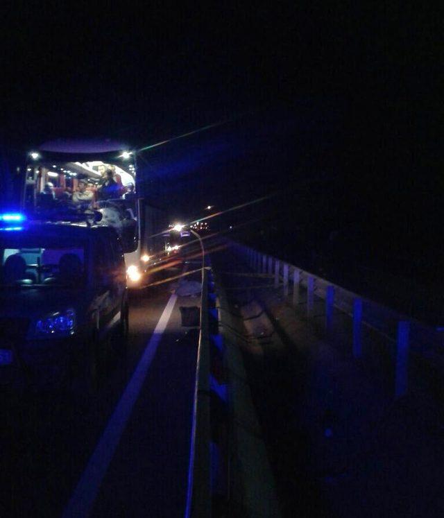 Yolcu otobüsünün çarptığı Bursaspor taraftarı öldü