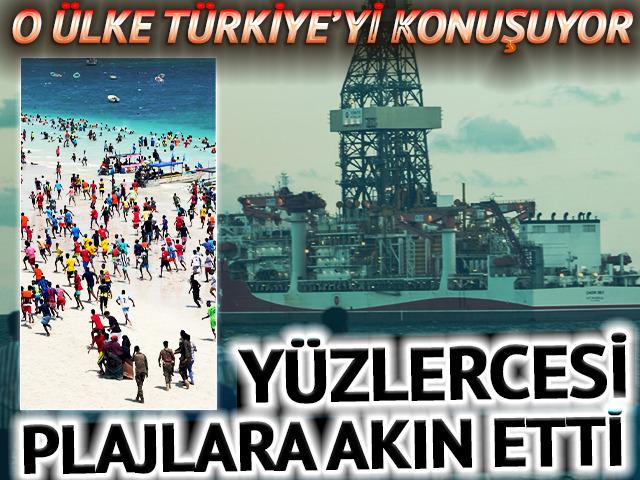 Somali'de &Ccedil;ağrı Bey r&uuml;zgarı! Halk plajlara akın ederek karşıladı
