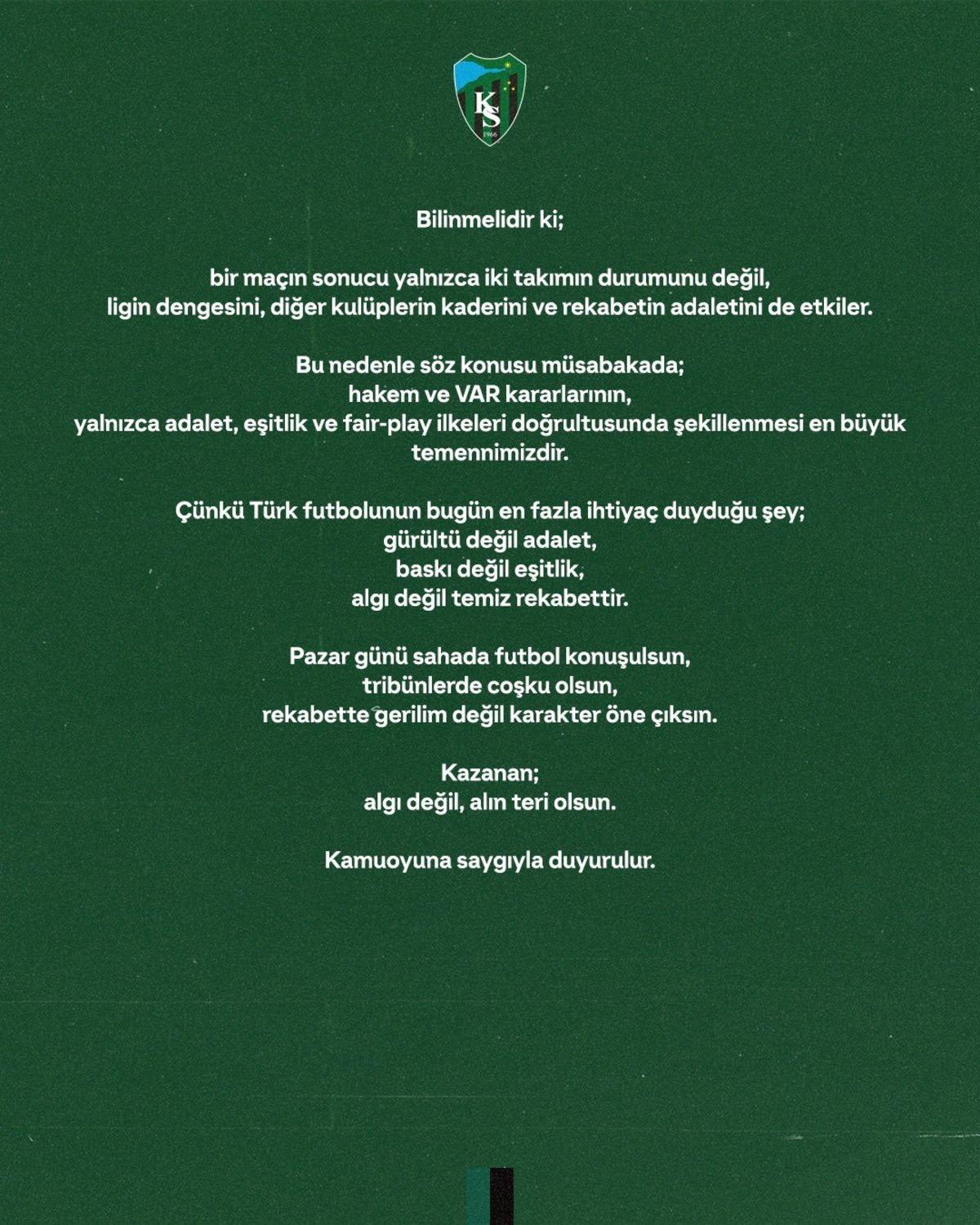 K&ouml;rfez&rsquo;den Galatasaray a sert &ccedil;ıkış: "Kimseden Korkumuz Yok!" 3