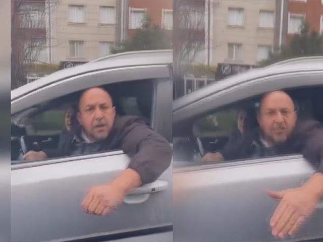 Ara&ccedil;ta &ccedil;ocuğu olan kadının otomobiline saldırdı!