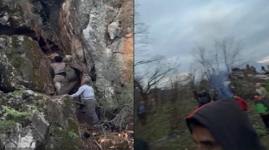 Derecik'te dağda mahsur kalan gen&ccedil; kurtarıldı