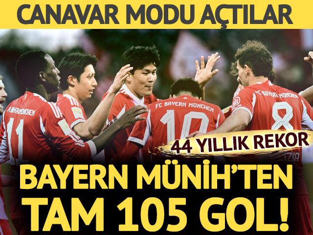 Bayern M&uuml;nih canavar modunu a&ccedil;tı! Tam 105 gol birden