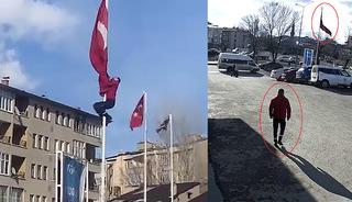 T&uuml;rk bayrağını o halde g&ouml;r&uuml;nce hi&ccedil; d&uuml;ş&uuml;nmeden harekete ge&ccedil;ti