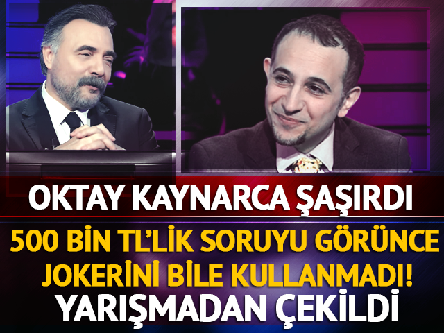500 bin TL'lik soruyu g&ouml;r&uuml;nce jokerini bile kullanmadı! Yarışmadan &ccedil;ekildi