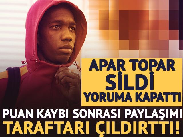 Galatasaraylı yıldızın puan kaybı sonrası yaptığı paylaşım taraftarı &ccedil;ıldırttı! Apar topar sildi, yorumları kapattı