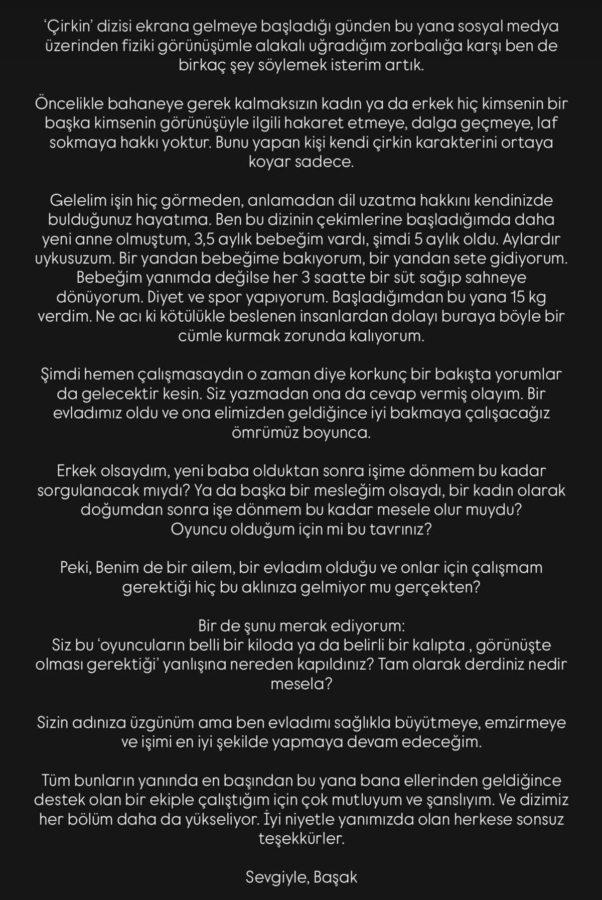 Başak G&uuml;m&uuml;lcinelioğlu doğum sonrası ekrana d&ouml;nd&uuml;! &Ccedil;irkin yorumlara isyan etti 4