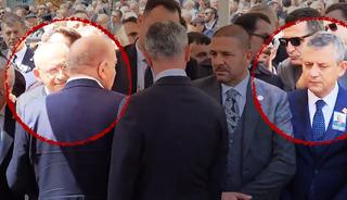 Dip dibe gelip selamlaşmadılar: Cenazede &Ouml;zel ile Kılı&ccedil;daroğlu arasında soğuk r&uuml;zgarlar