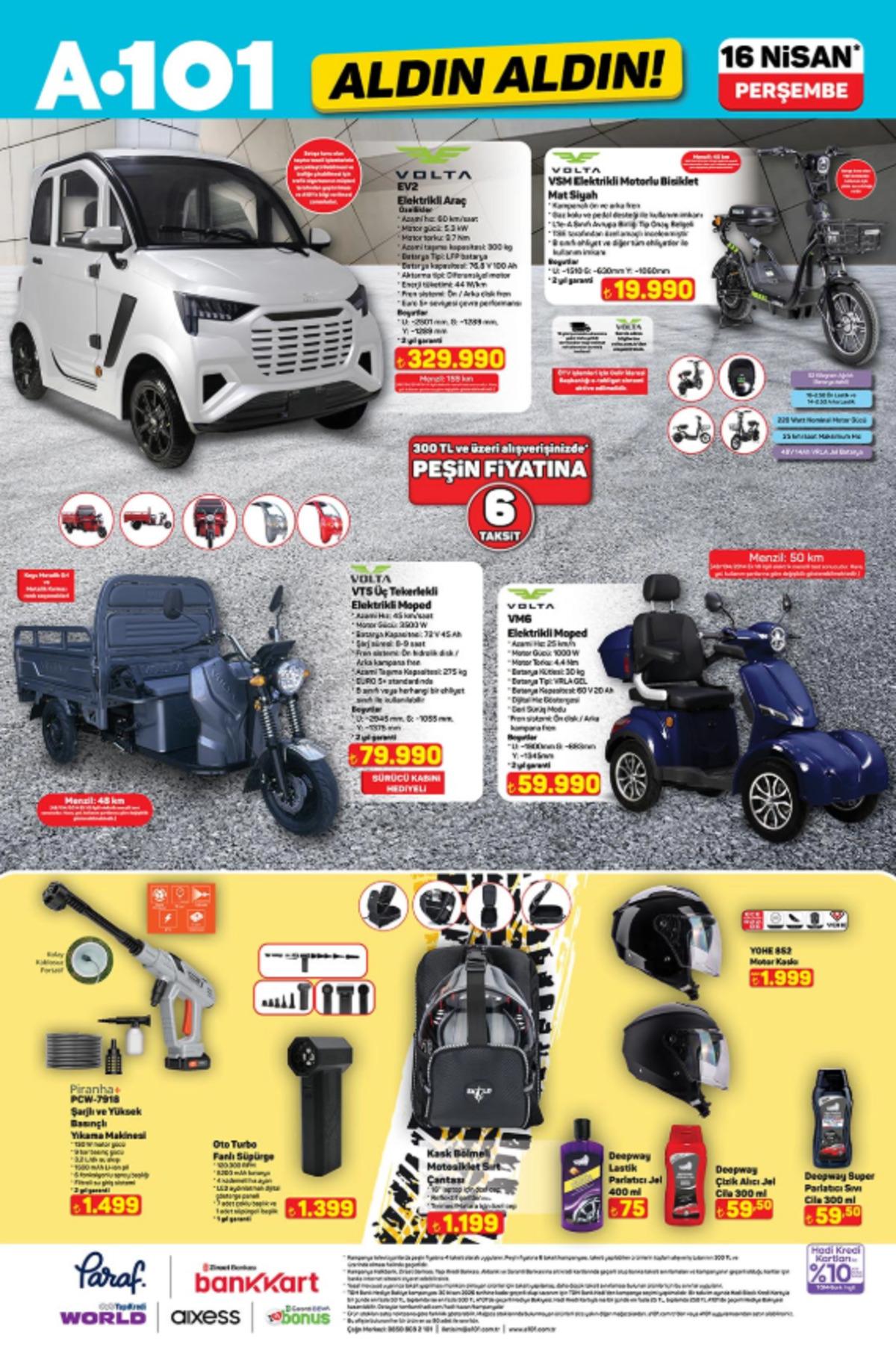 A101 e elektrikli araç geliyor! 16 Nisan 2026 A101 kataloğu 8