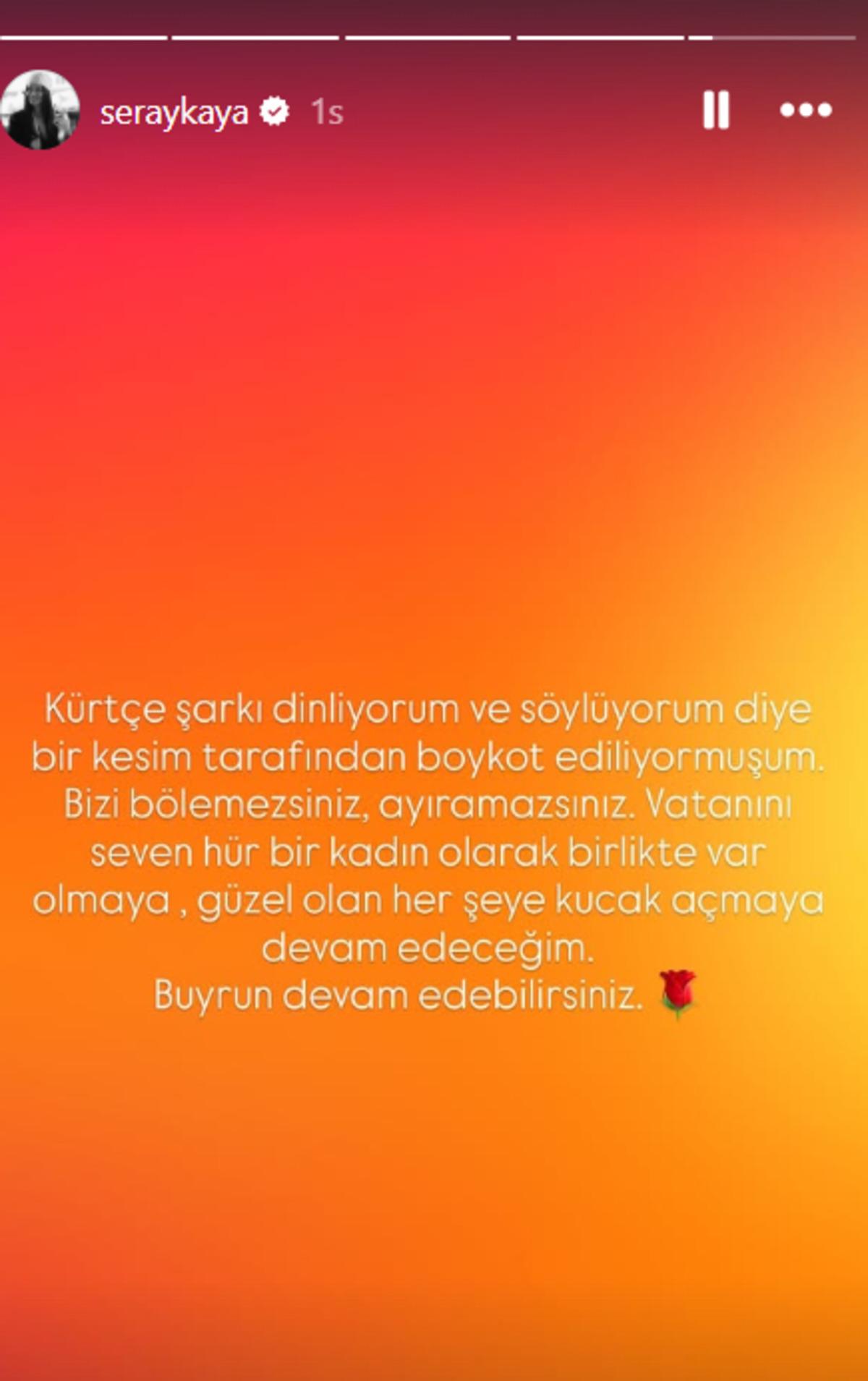 Seray Kaya sette K&uuml;rt&ccedil;e şarkı ile eğlendi! Tepki yağınca sert &ccedil;ıktı 2