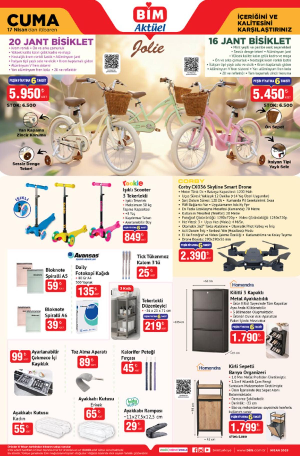 BİM e elektrikli katlanır bisiklet geliyor! 17 Nisan 2026 BİM kataloğu 4