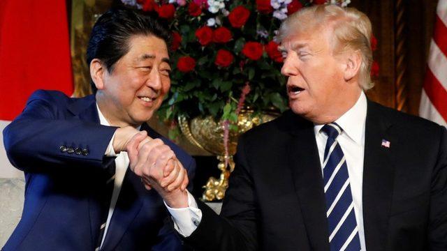 Japonya Başbakanı Abe ve ABD Başkanı Trump