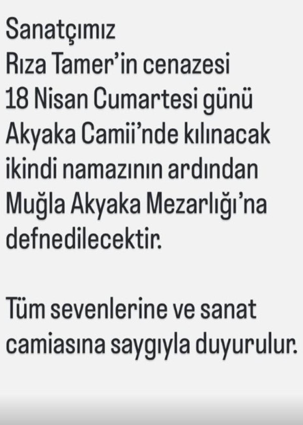 Popstar Rıza Tamer in cenaze programı belli oldu!  2