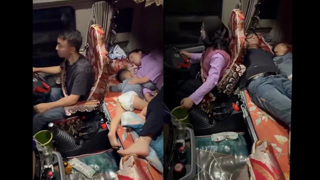 Tır şoförü ailesinden uzak kalmamak için tır kabinini eve dönüştürdü!