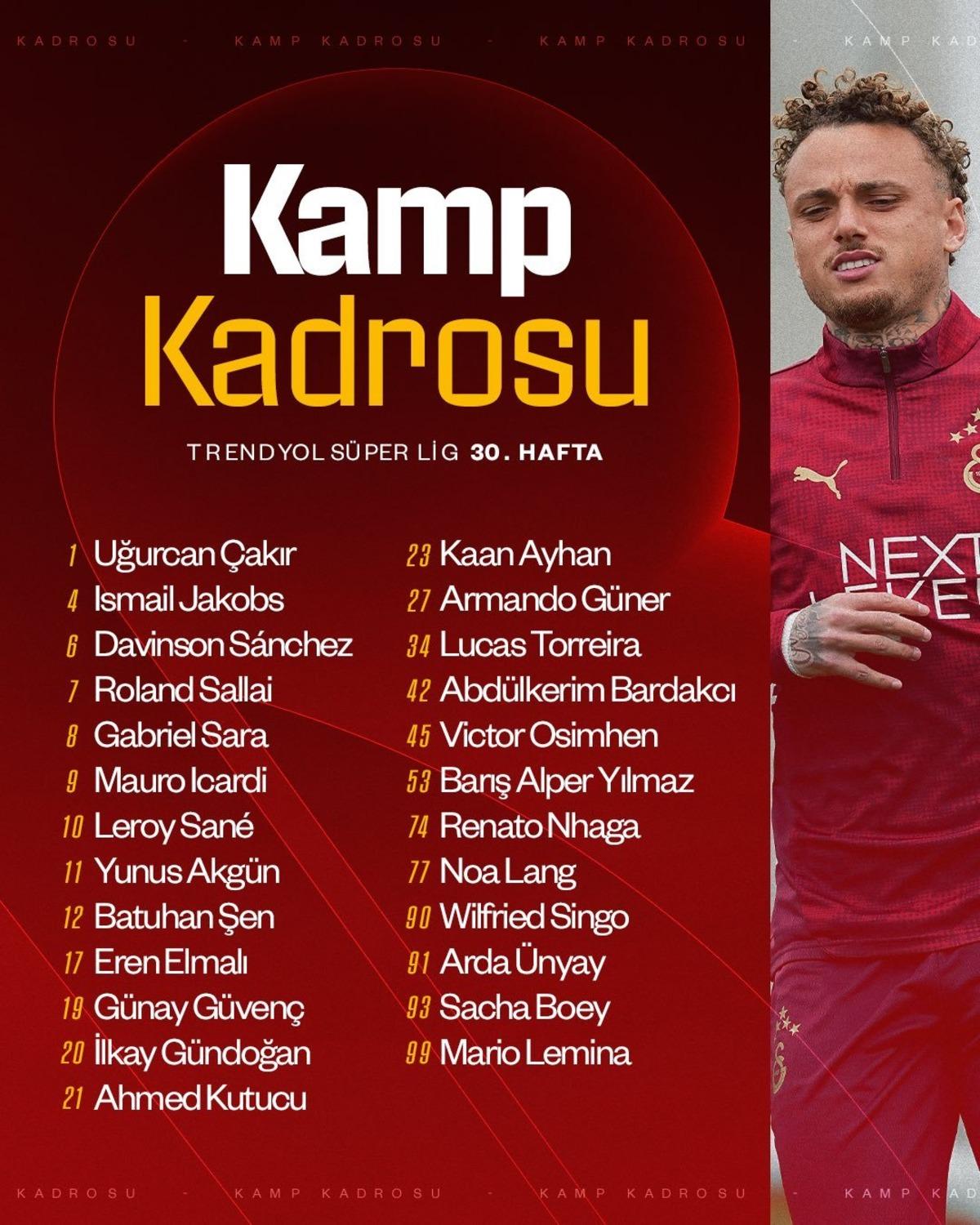 Galatasaray ın Gen&ccedil;lerbirliği ma&ccedil;ı kadrosu a&ccedil;ıklandı! 2