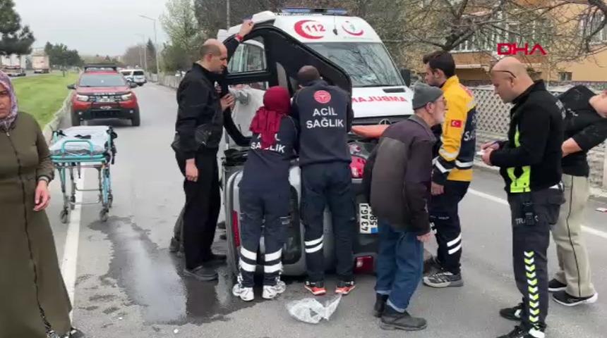 Yer: K&uuml;tahya! Kontrolden &ccedil;ıkan motosiklet bah&ccedil;e duvarına &ccedil;arptı