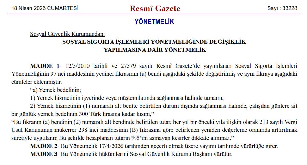 SGK&rsquo;dan yemek paralarına yeni d&uuml;zenleme! 4