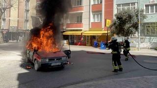 Tekirdağ’da korku dolu anlar: LPG’li otomobil alev topuna döndü
