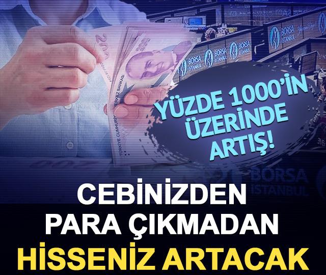 Y&uuml;zde 1000&rsquo;in &uuml;zerinde artış! 5 hisse para eklemeden artacak