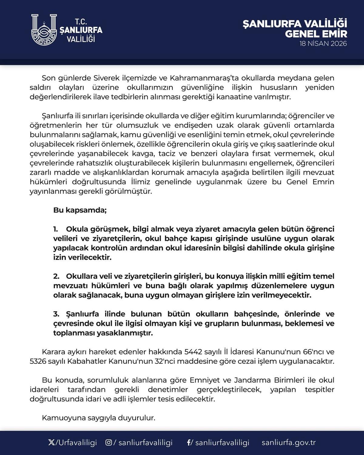 Valilik harekete ge&ccedil;ti: Okulların &ouml;n&uuml;nde beklemek ve toplanmak yasaklandı!  4