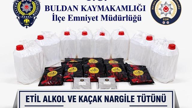 Buldan’da kaçak alkol ve tütün operasyonu düzenlendi