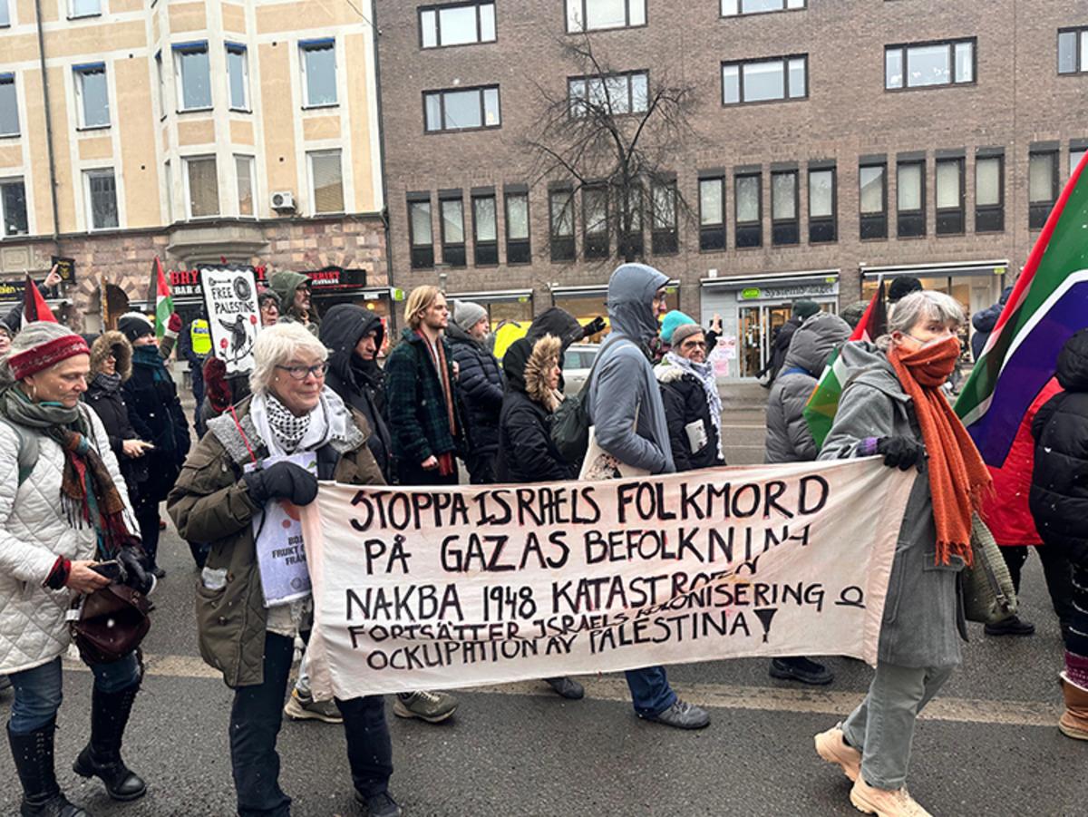 İsve&ccedil; te İsrail in saldırılarına protesto 1