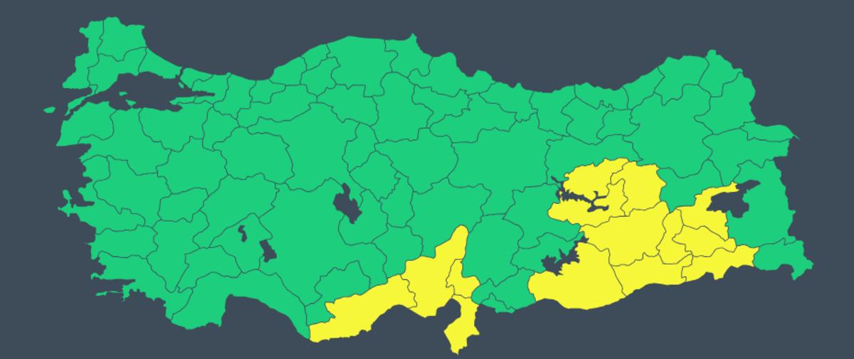 Harita paylaşıldı: &Ccedil;ok sayıda il i&ccedil;in kritik uyarı! 2
